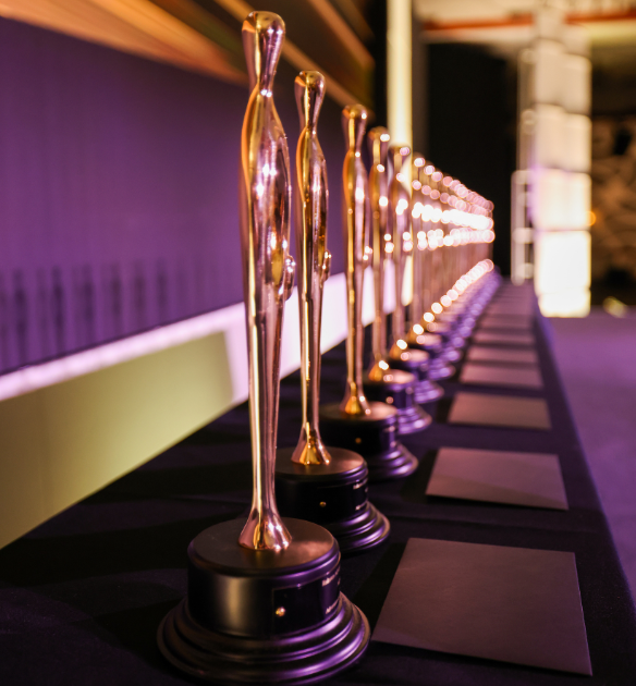 Statues from 2024 Golden Link Awards